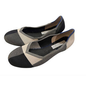 Rothy's Captoe Buffalo Plaid Slip On Flats Size 10 Black White Casual Retired